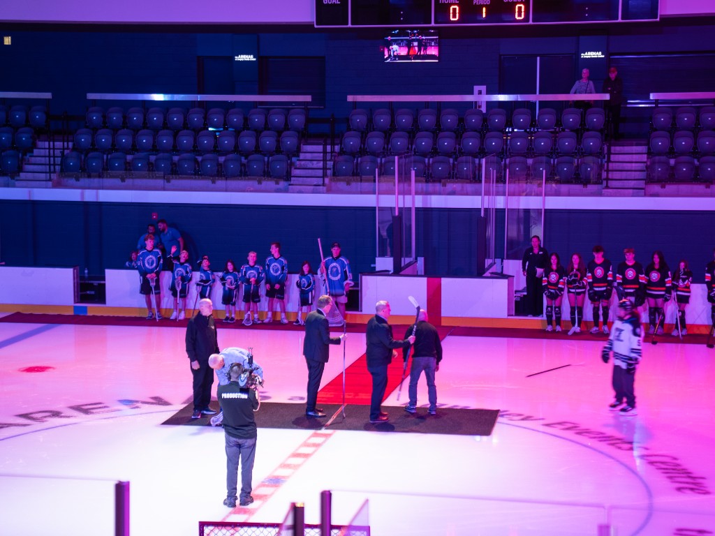 Opening ceremony on the ice at the ARENAS at Langley Events Centre