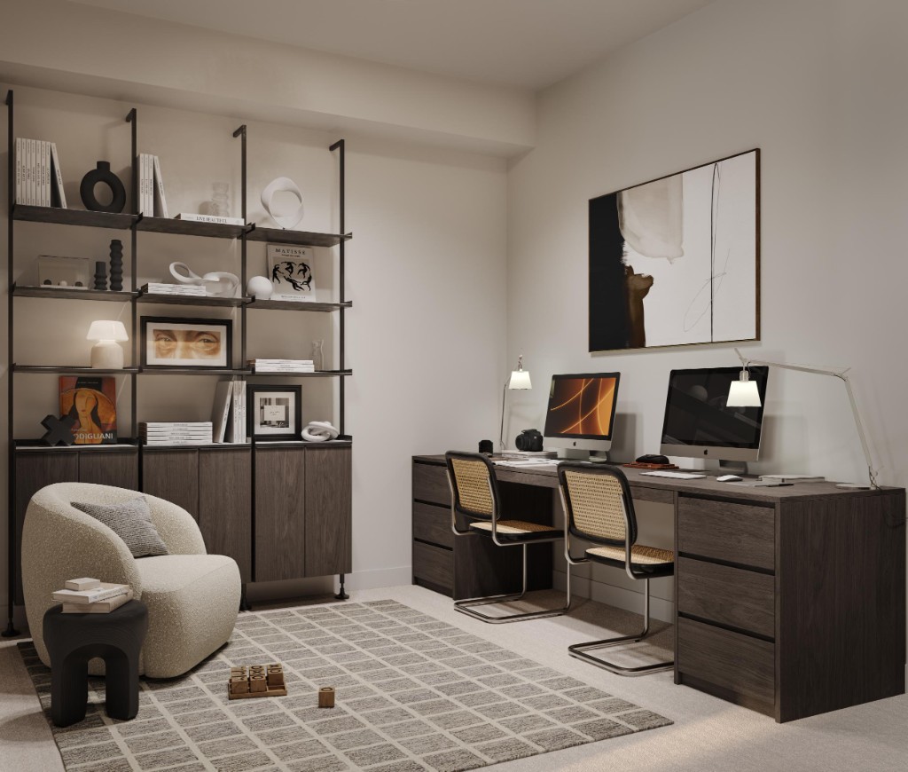 Home office in the condos at Atlin and Bute at Clayton Crest, West Clayton, Surrey